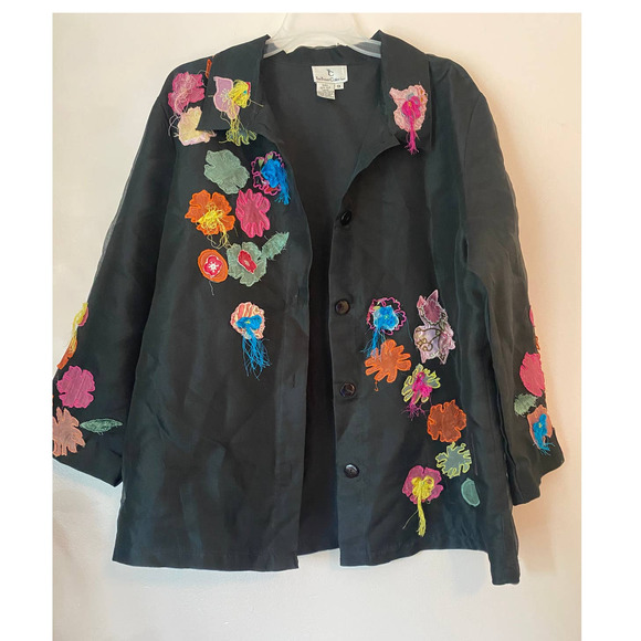 The travel collection Jackets & Blazers - The Travel Collection floral jacket silk 1x